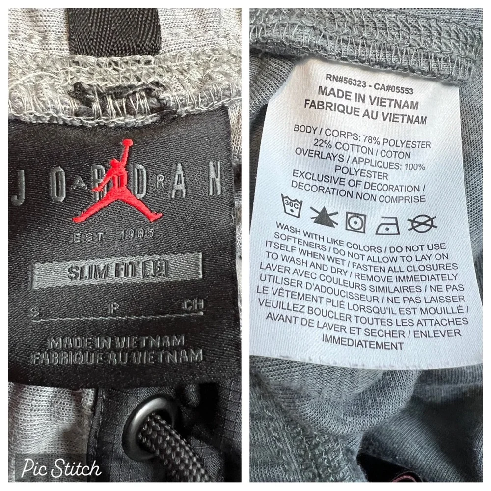 Air Jordan Grey Black Dri-Fit Statement Jogger Sweatpants Small Slim Fit Active